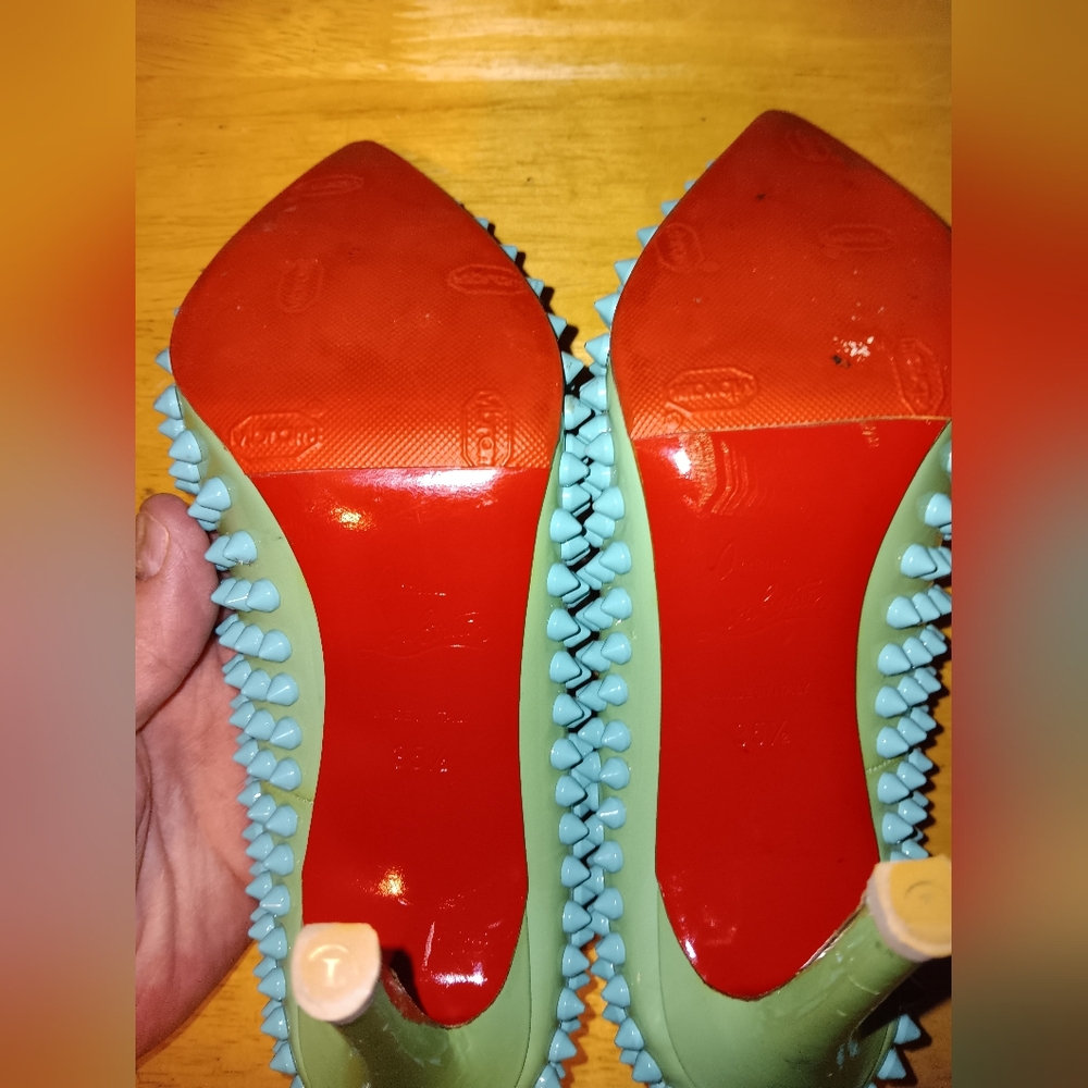 Christian Louboutin Leather Spiked Heels Size 35 1/2